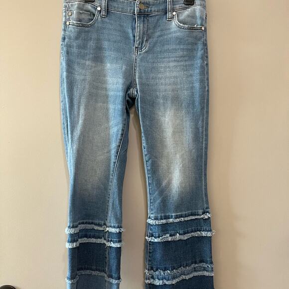 Liverpool Hannah Cropped Flare size 28/6  Pasadena Flare with raw hem and frill - Picture 1 of 10